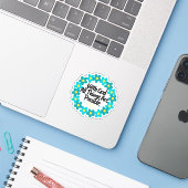 Sticker Avec Dieu, tout est possible (Ordinateur portable avec iPhone)