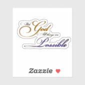 Sticker Avec Dieu, tout est possible (Feuille)