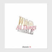 Sticker Avec DIEU Tout Est Possible Chrétien (Feuille)