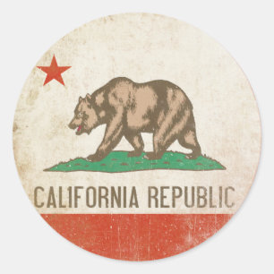 Sticker avec Distressed California Republic
