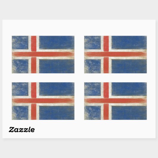 Sticker avec Distressed d'Islande (Feuille)