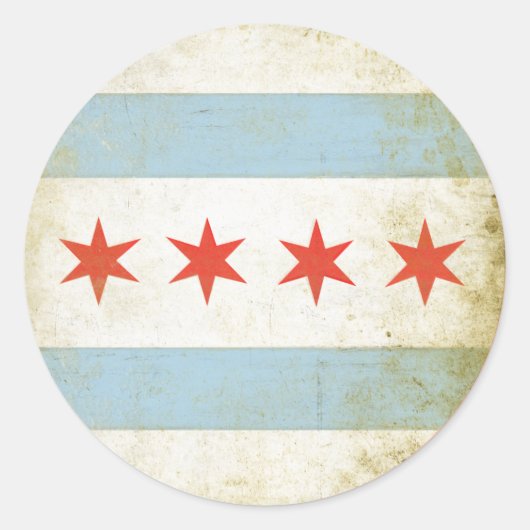Sticker avec drapeau Chicago en détresse (Devant)