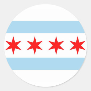 Sticker avec drapeau de Chicago, Illinois
