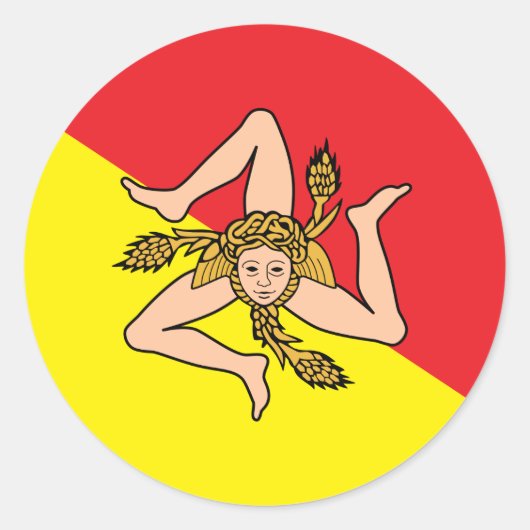 Sticker avec Drapeau de Sicile, Italie (Devant)