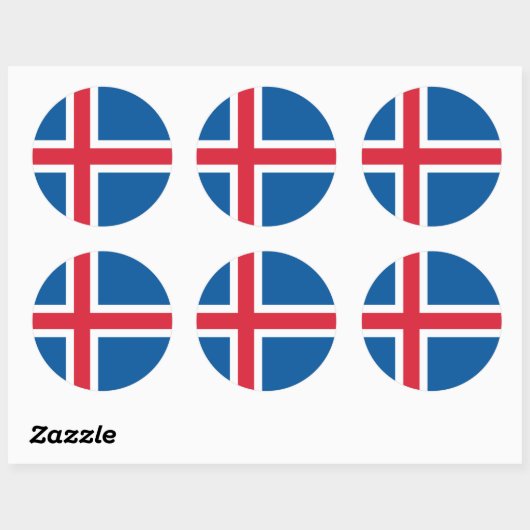 Sticker avec Drapeau d'Islande (Feuille)