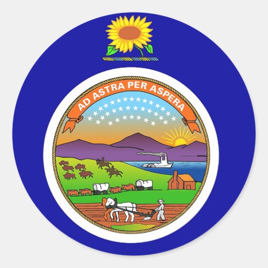 Sticker avec drapeau du Kansas (Devant)