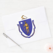 Sticker avec Drapeau du Massachusetts (Enveloppe)