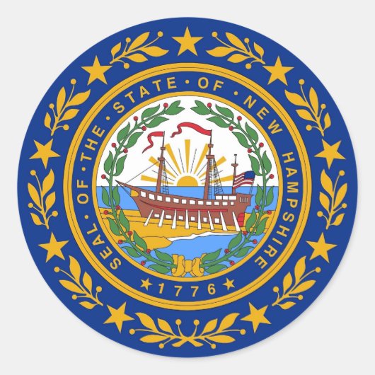 Sticker avec drapeau du New Hampshire (Devant)