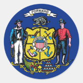 Sticker avec drapeau du Wisconsin (Devant)