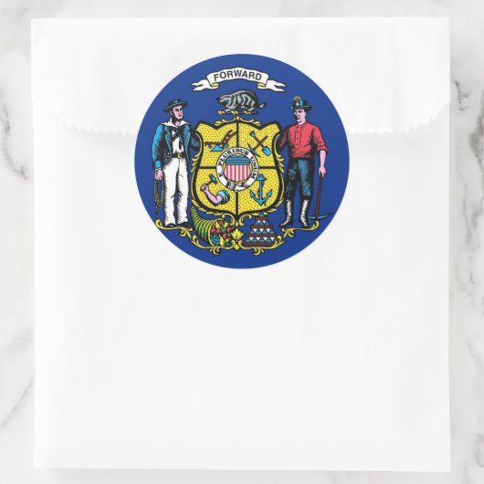 Sticker avec drapeau du Wisconsin (Sac)