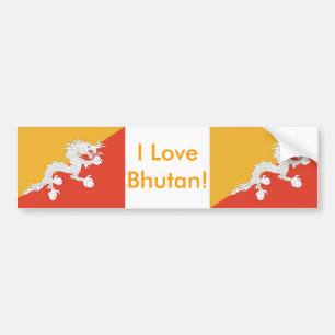 Sticker avec le drapeau du Bhoutan