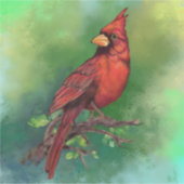 Sticker avec l'oiseau cardinal rouge du Nord (Devant)