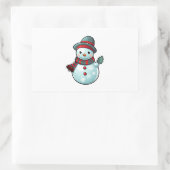 Sticker avec mignon Snowman tenant une feuille (Sac)