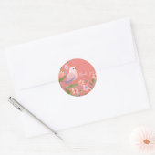 Sticker avec oiseau et fleurs sur arrière - plan r (Enveloppe)