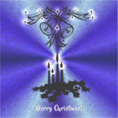 Sticker Avent, Artdeco de Noël sur Blue Green Rainbow (Recto)