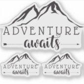 Sticker Aventure Attend Set de 3 Noir (Devant)