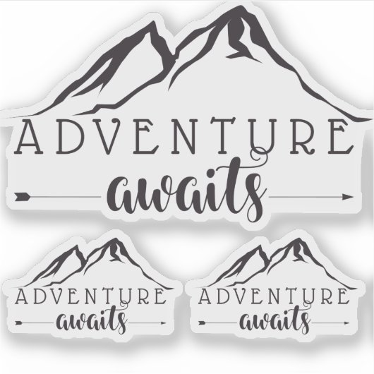 Sticker Aventure Attend Set de 3 Noir (Devant)