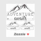 Sticker Aventure Attend Set de 3 Noir (Feuille)