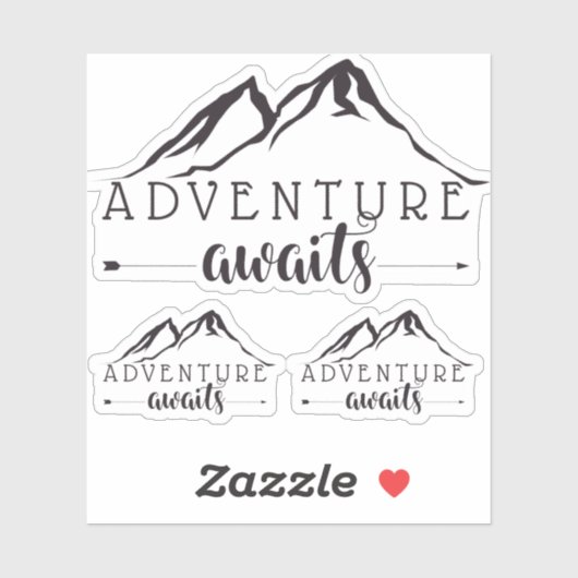 Sticker Aventure Attend Set de 3 Noir (Feuille)