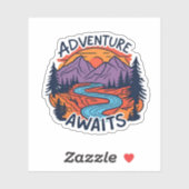 Sticker Aventure Await - Mountain Scene (Feuille)