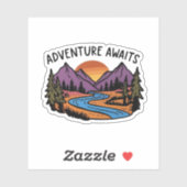 Sticker Aventure Await - Mountain Scene (Feuille)