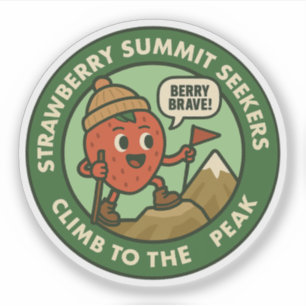 Sticker Aventure de randonnée courageuse aux framboises en