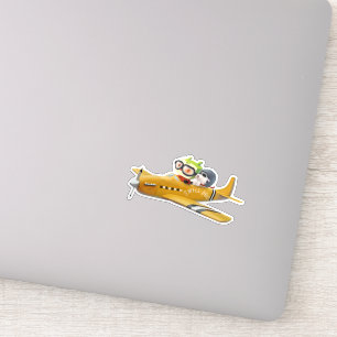 Sticker Aventure en vol avec chien