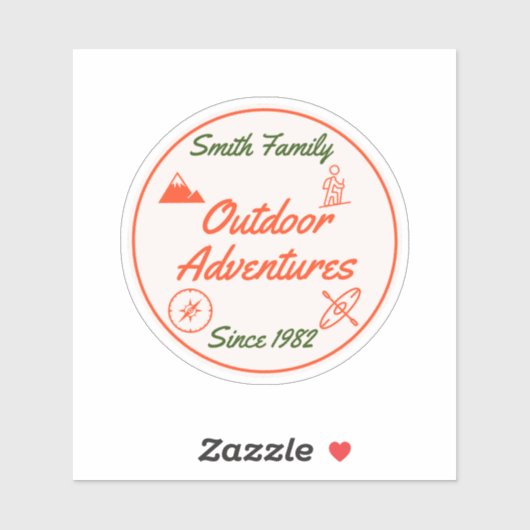 Sticker Aventures de camping en famille sur mesure (Feuille)