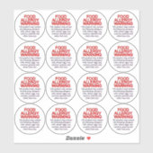 Sticker Avertissement Allergie alimentaire Attention Nuts  (Feuille)