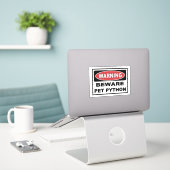 Sticker Avertissement attention python animal pour le serp (Ordinateur portable sur le bureau)