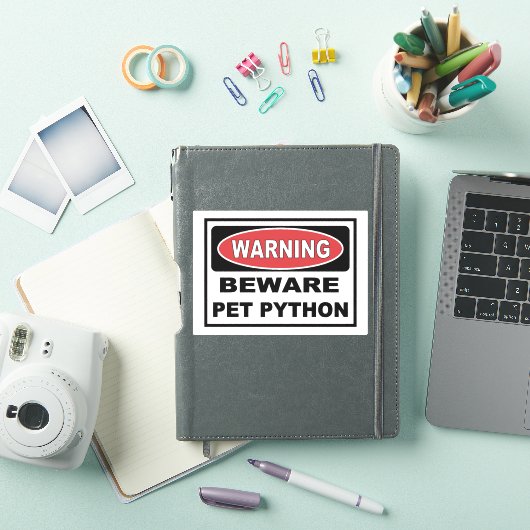 Sticker Avertissement attention python animal pour le serp (Couverture iPad)