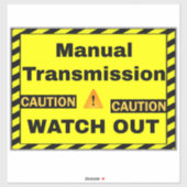 Sticker Avertissement Conducteur de transmission manuelle  (Feuille)