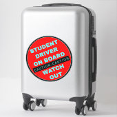 Sticker Avertissement Conducteur Étudiant À Bord - Red Wat (Sur valise)