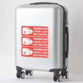 Sticker Avertissement Dash CAM Enregistrement Véhicule Cam (Sur valise)