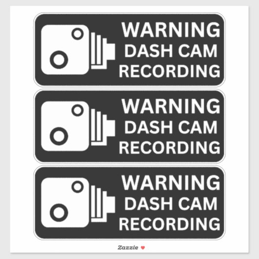 Sticker Avertissement Dash CAM Enregistrement Véhicule Cam (Feuille)