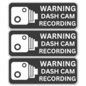 Sticker Avertissement Dash CAM Enregistrement Véhicule Cam (Devant)