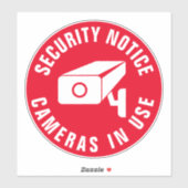 Sticker Avertissement de sécurité de la caméra Avis de sur (Feuille)