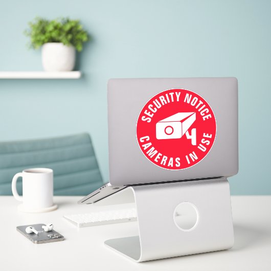 Sticker Avertissement de sécurité de la caméra Avis de sur (Ordinateur portable sur le bureau)