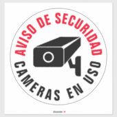 Sticker Avertissement de sécurité de la caméra de langue e (Feuille)
