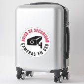 Sticker Avertissement de sécurité de la caméra de langue e (Sur valise)