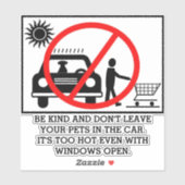 Sticker Avertissement de sécurité par temps chaud pour ani (Feuille)