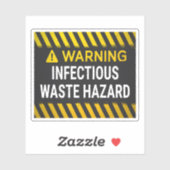 Sticker Avertissement Déchet Infectieux Danger  (Feuille)