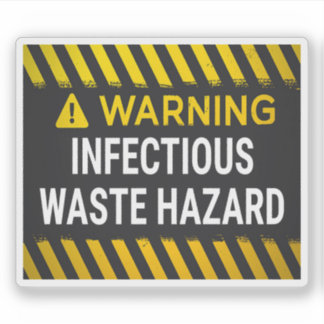 Sticker Avertissement Déchet Infectieux Danger 