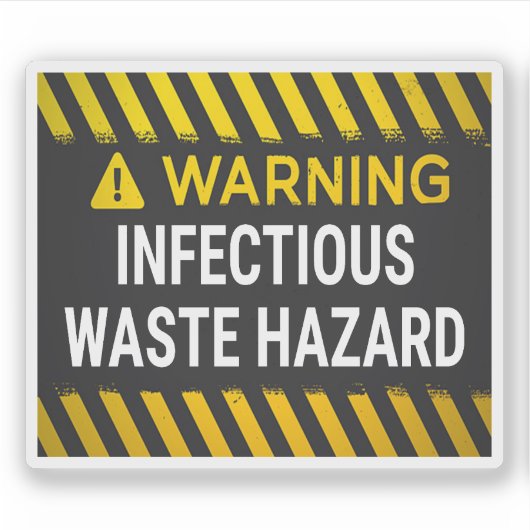 Sticker Avertissement Déchet Infectieux Danger  (Devant)