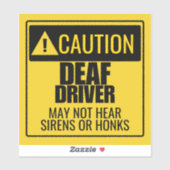 Sticker Avertissement du conducteur sourd (Feuille)