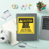 Sticker Avertissement du conducteur sourd (Couverture iPad)