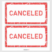 Sticker Avertissement en rouge gras annulé (Feuille)