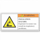 Sticker Avertissement/Étiquette d'avertissement d'ozone (Devant)