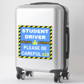 Sticker Avertissement Étudiant Conducteur Signer (Attentio (Sur valise)