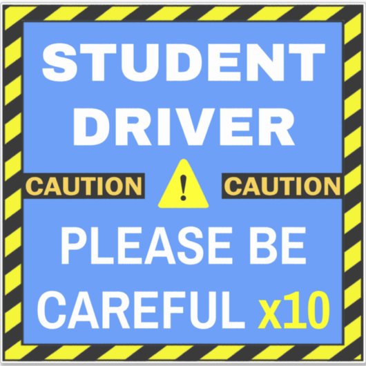 Sticker Avertissement Étudiant Conducteur Signer (Attentio (Devant)